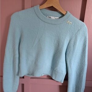 Zara Sky Blue Knit Top
